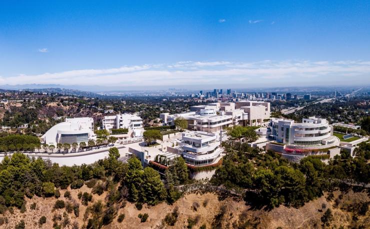 Aerial view of the Getty Center in Los Angeles.