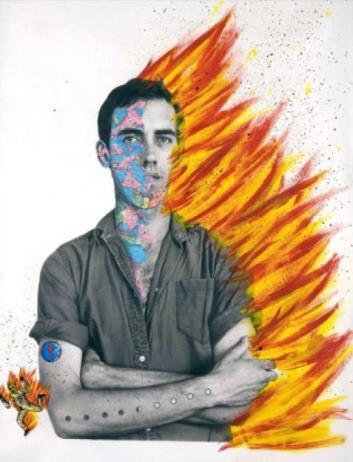 Portrait/Self Portrait of DavidWojnarowicz, 1983-85. Mixed media, 60" x 40". Courtesy of the estate of David Wojn