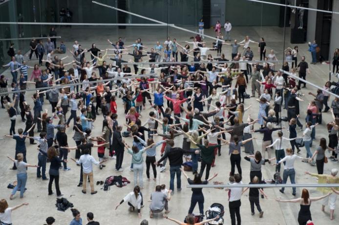 Public warm up with Boris Charmatz Part of BMW Tate Live: If Tate Modern was Musée de la danse?, 15–16 May 2015 Photo © Tate