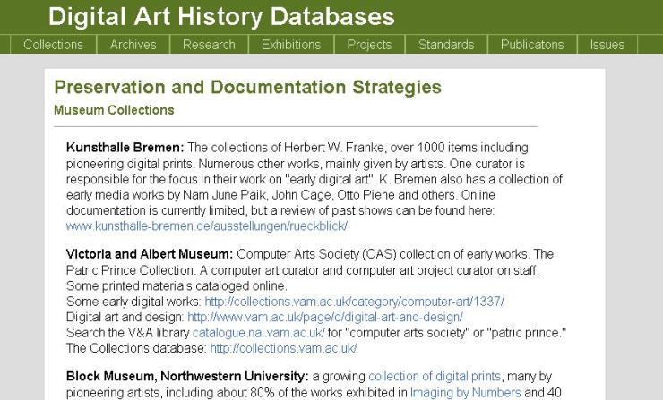 screen shot digital art history databases