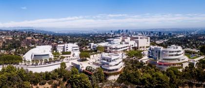 Aerial view of the Getty Center in Los Angeles.