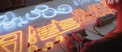 Work in progress on neon light at M+